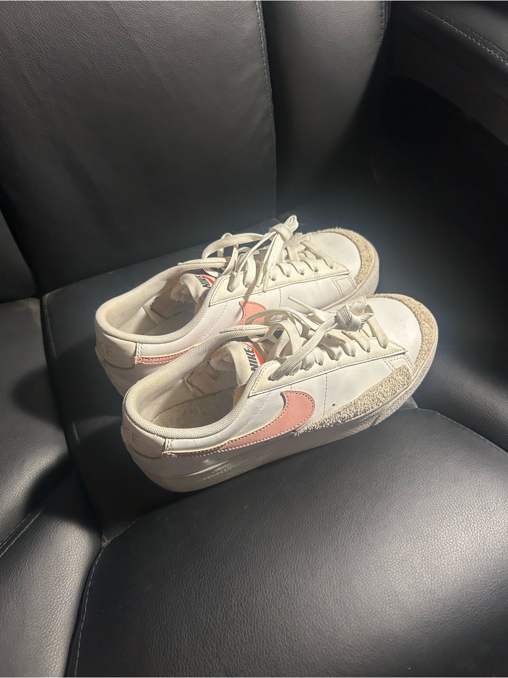 Nike Blazer Low Platform Sneakers with Pink Swoosh